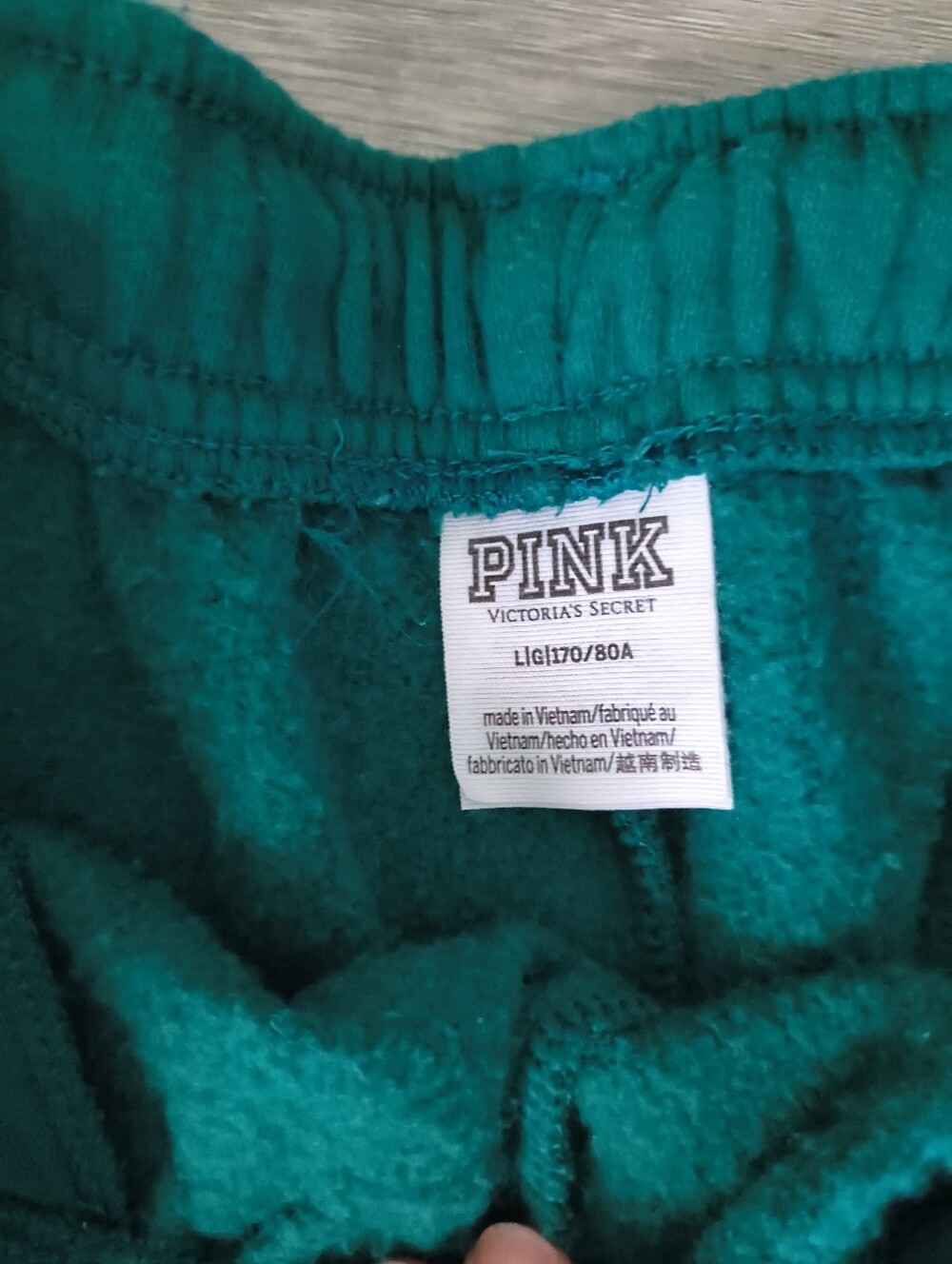Victoria's Secret Pink Sweat Pants Size L Forest Green - Picture 2 of 7